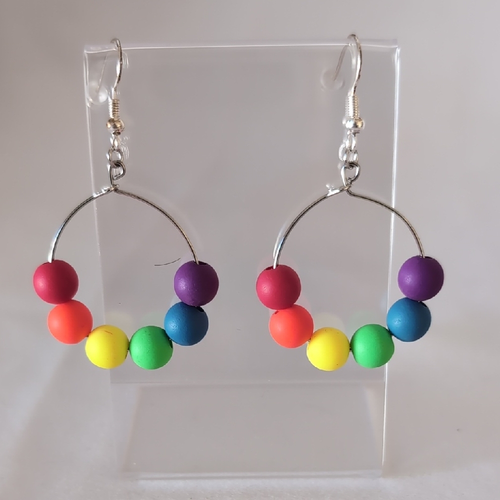 Rainbow Hoop Earrings